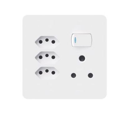 Picture of WALL SOCKET 3 EURO1 + 16A 4x4 FLUSH MOUNT